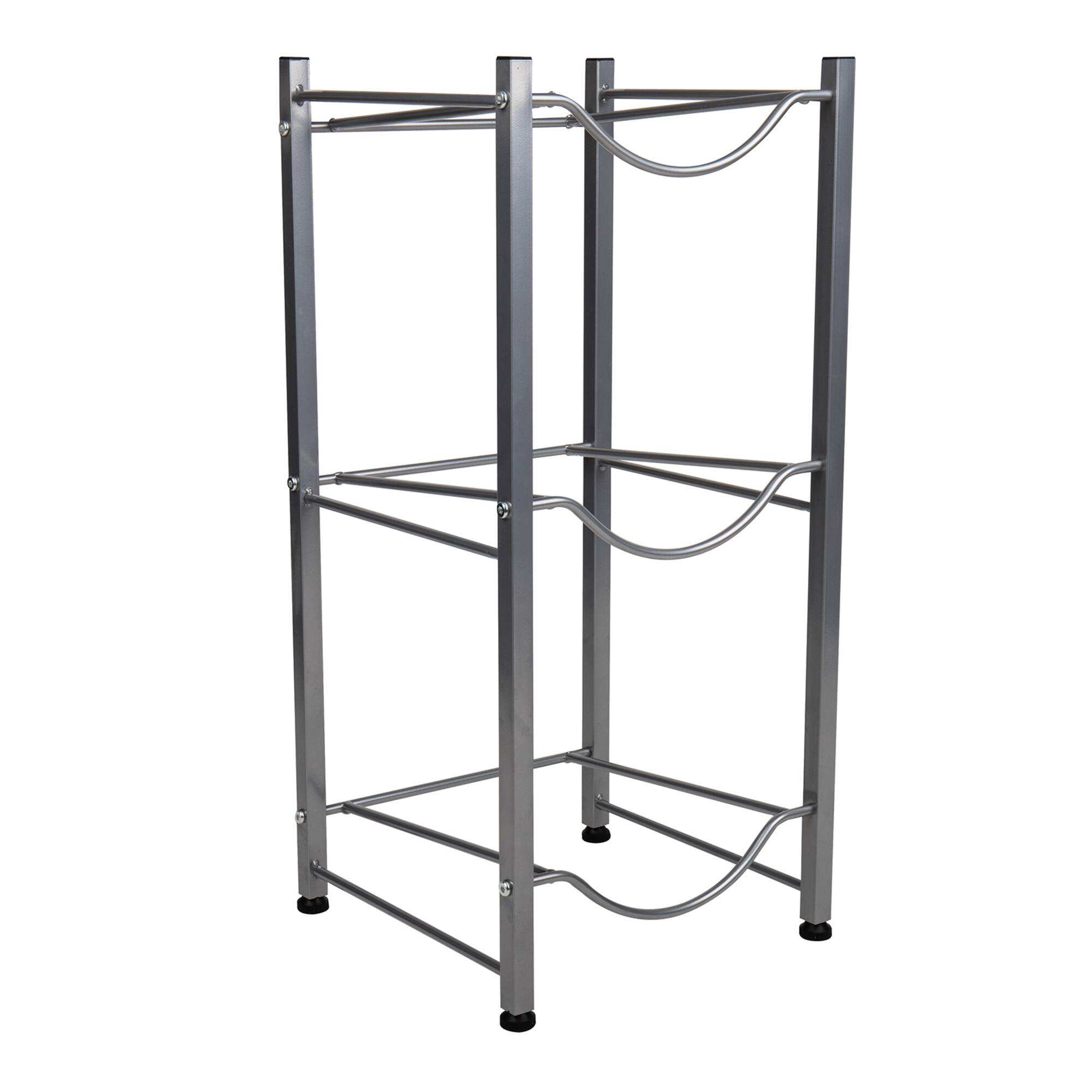 Mind Reader Silver 5-Gallon Water Bottle Jug Storage Rack